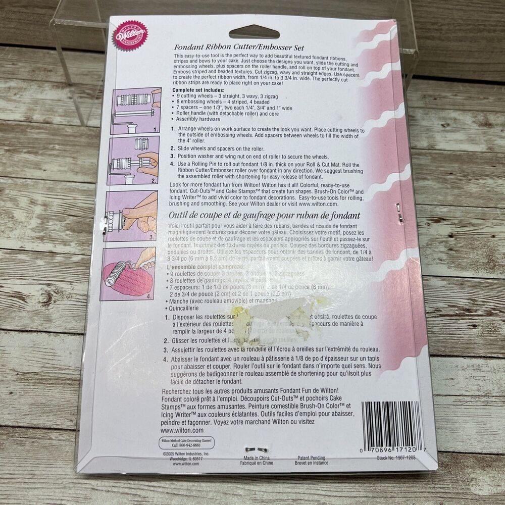 Wilton Fondant Ribbon Cutter Embosser Set - New In Package - Picture 5 of 8